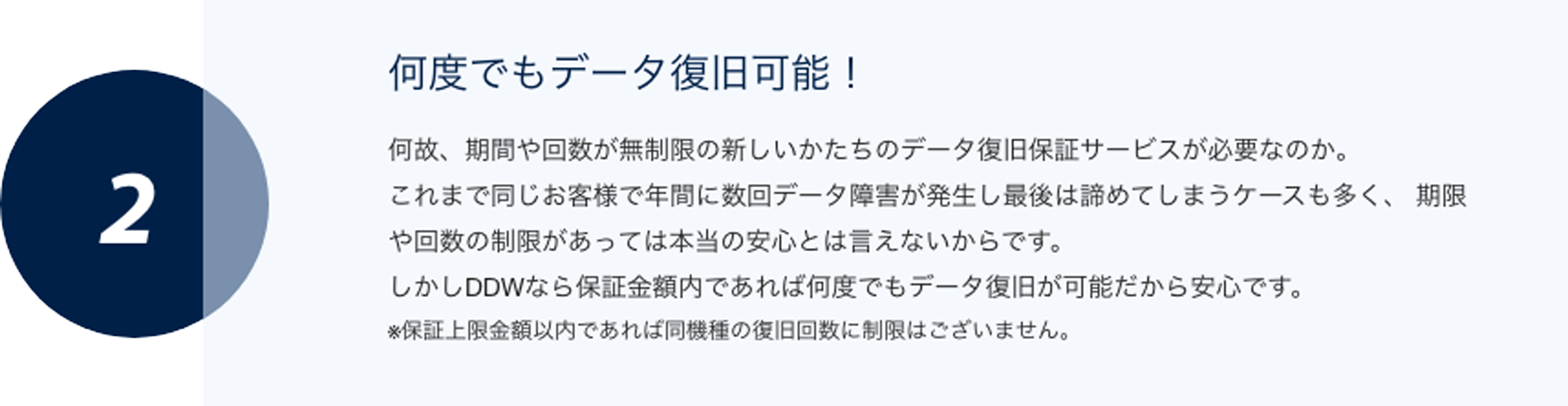 何度でもデータ復旧可能！